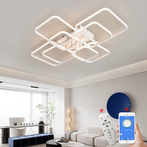 Black/White Led Chandelier Lamp for Living Room Bedroom Home Lighting AC110-220V Modern Led Ceiling Chandelier Light Fixtures