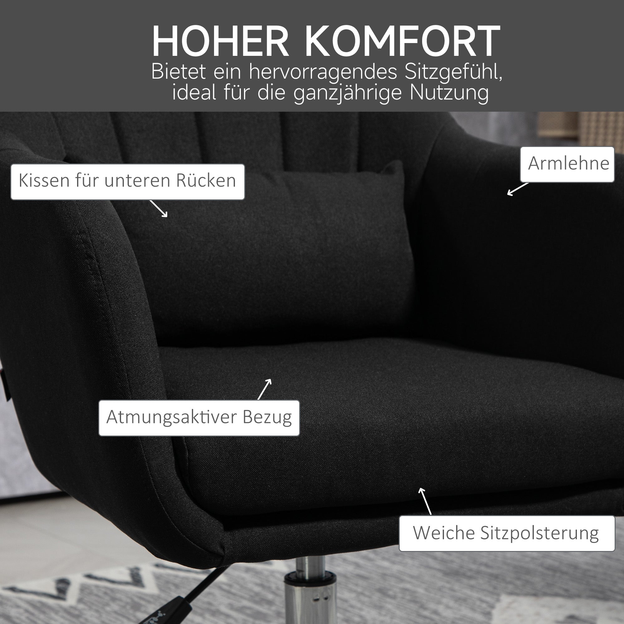 Arbeitshocker Drehhocker Drehstuhl Bürostuhl Höhenverstellb