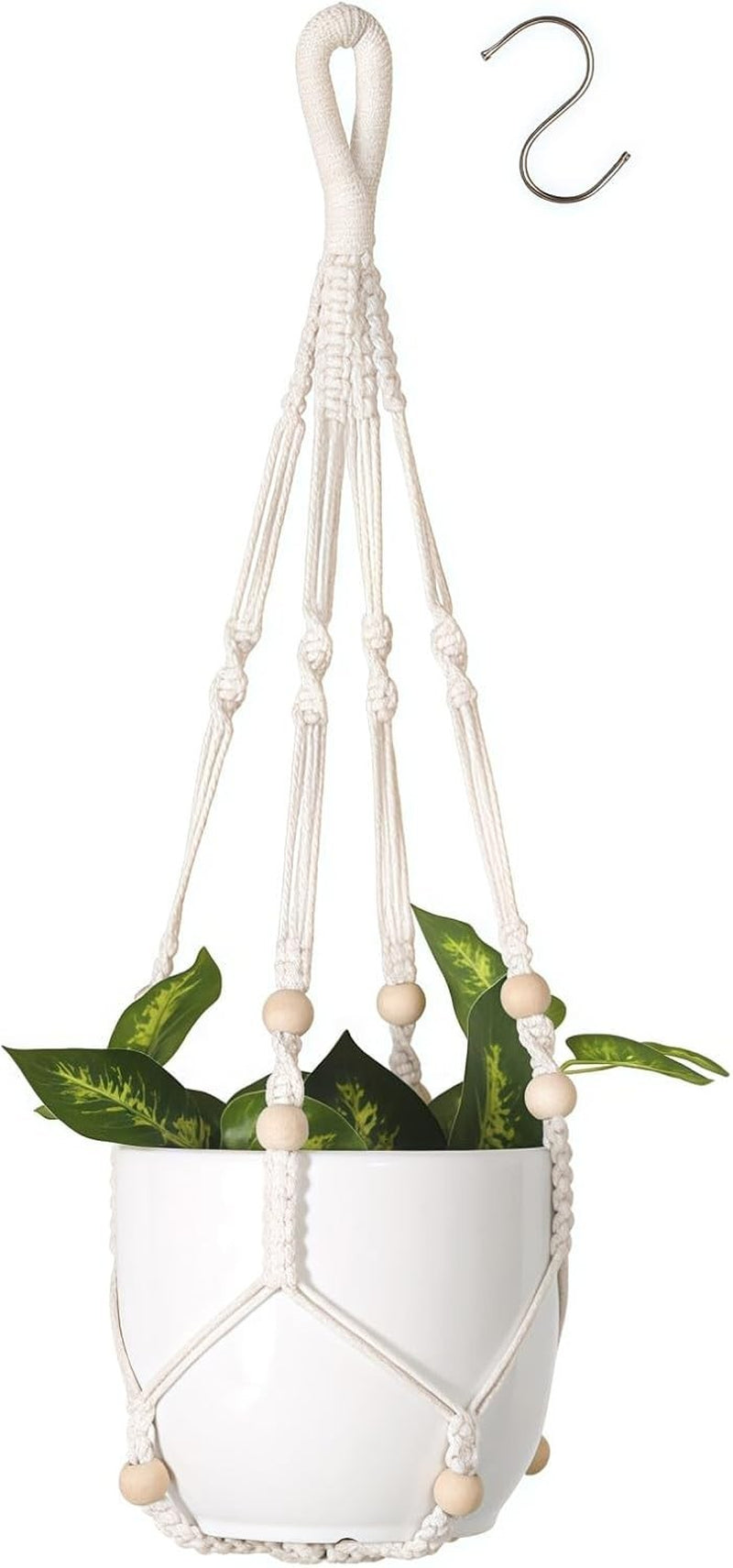 1Er Set Makramee Blumenampel, Baumwollseil Hängeampel Hängetopf Für Pflanzen ...